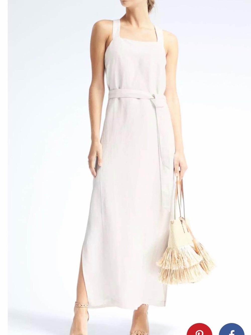 Banana Republic Cream Square-Neck Maxi Dress